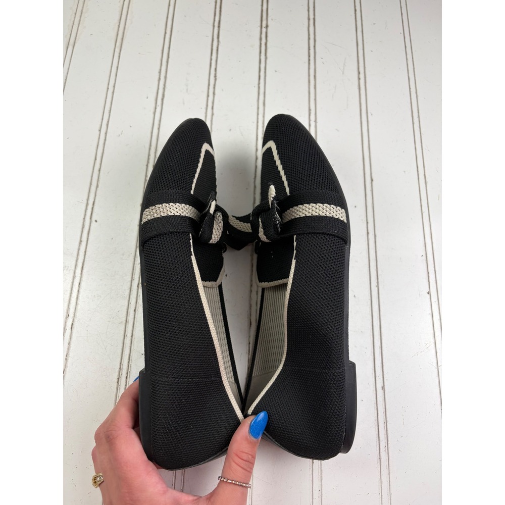 Anne Klein Black White Knit Bow Teryn Loafers Flats Women's Size 8M - Picture 9 of 12